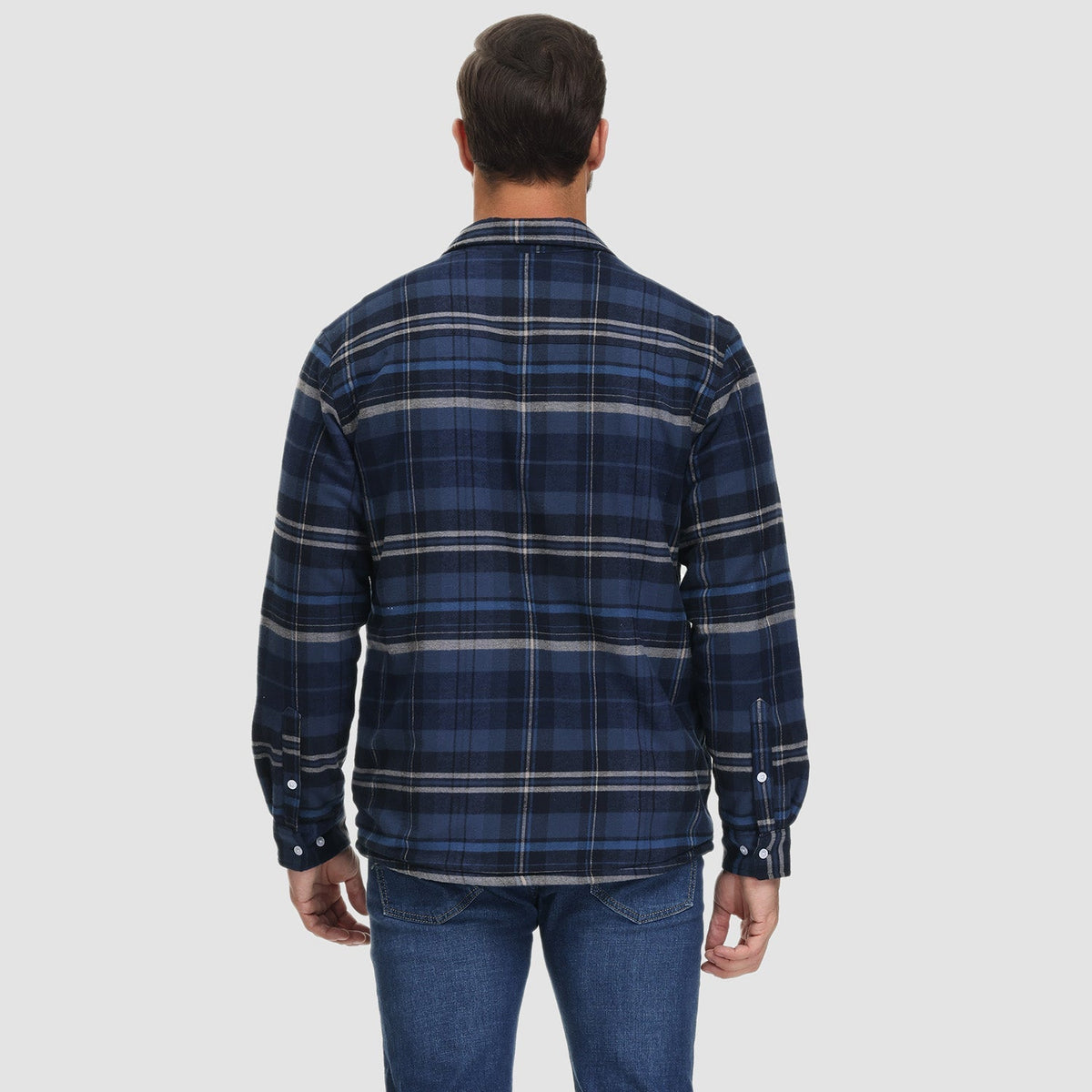 Men's Winter Flannel Overshirt – Checked and Fleece-Lined Jacket