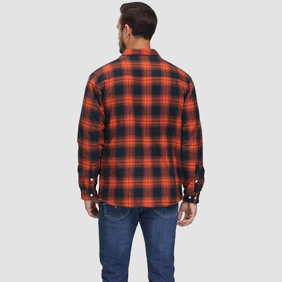 Men's Winter Flannel Overshirt – Checked and Fleece-Lined Jacket