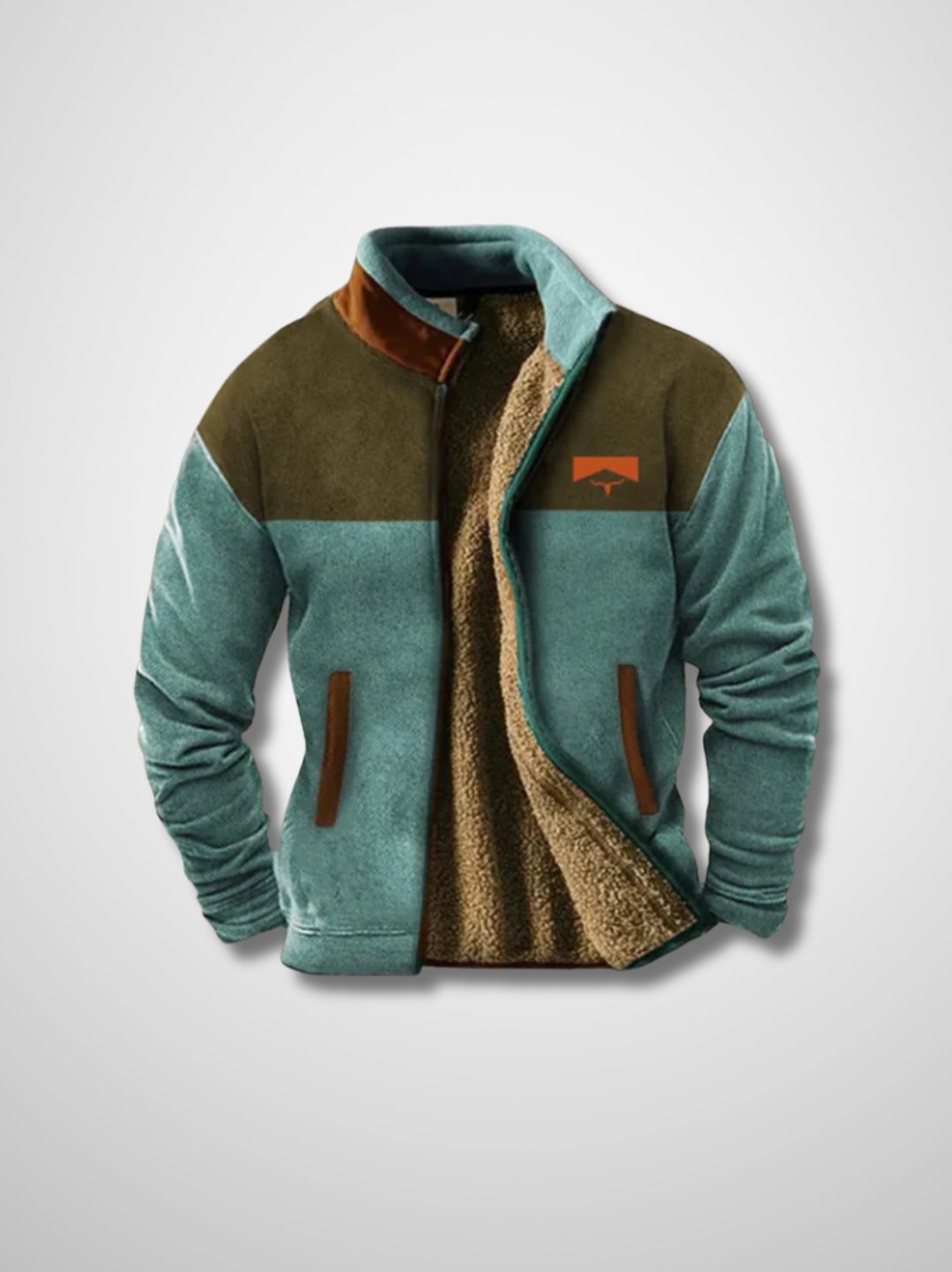 Men's Winter Fleece Jacket - Cozy Zip-Up Sherpa-Lined Design