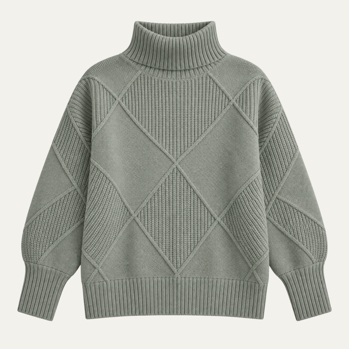 Women's Knit Jumper with Geometric Cables