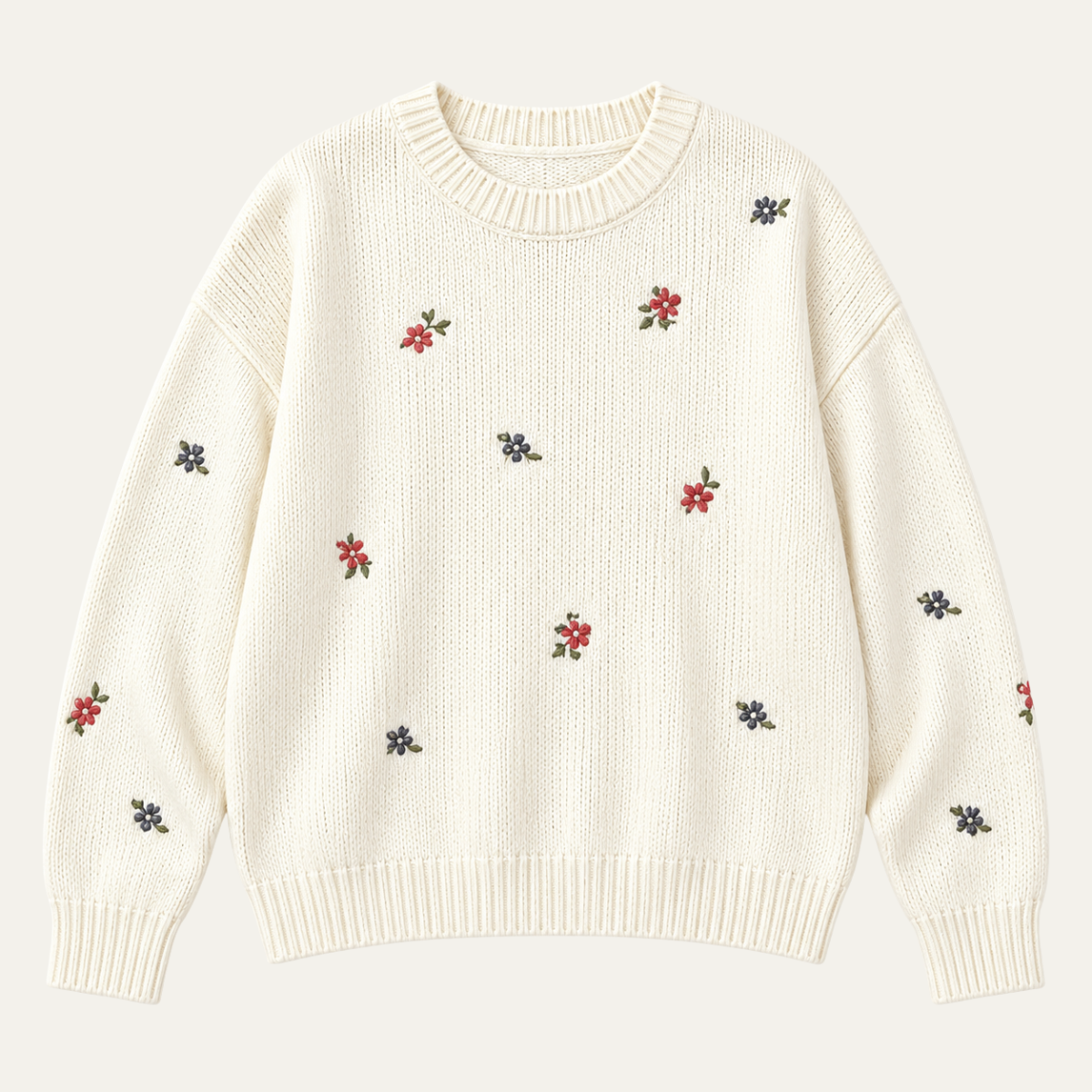 Women's Embroidered Floral Knit Jumper