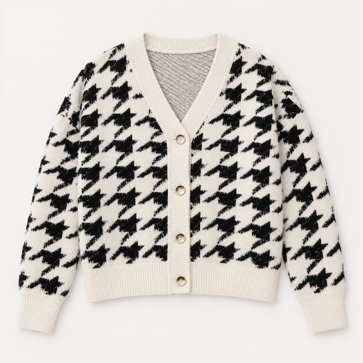 Women's Short Cardigan with Patterned Knit