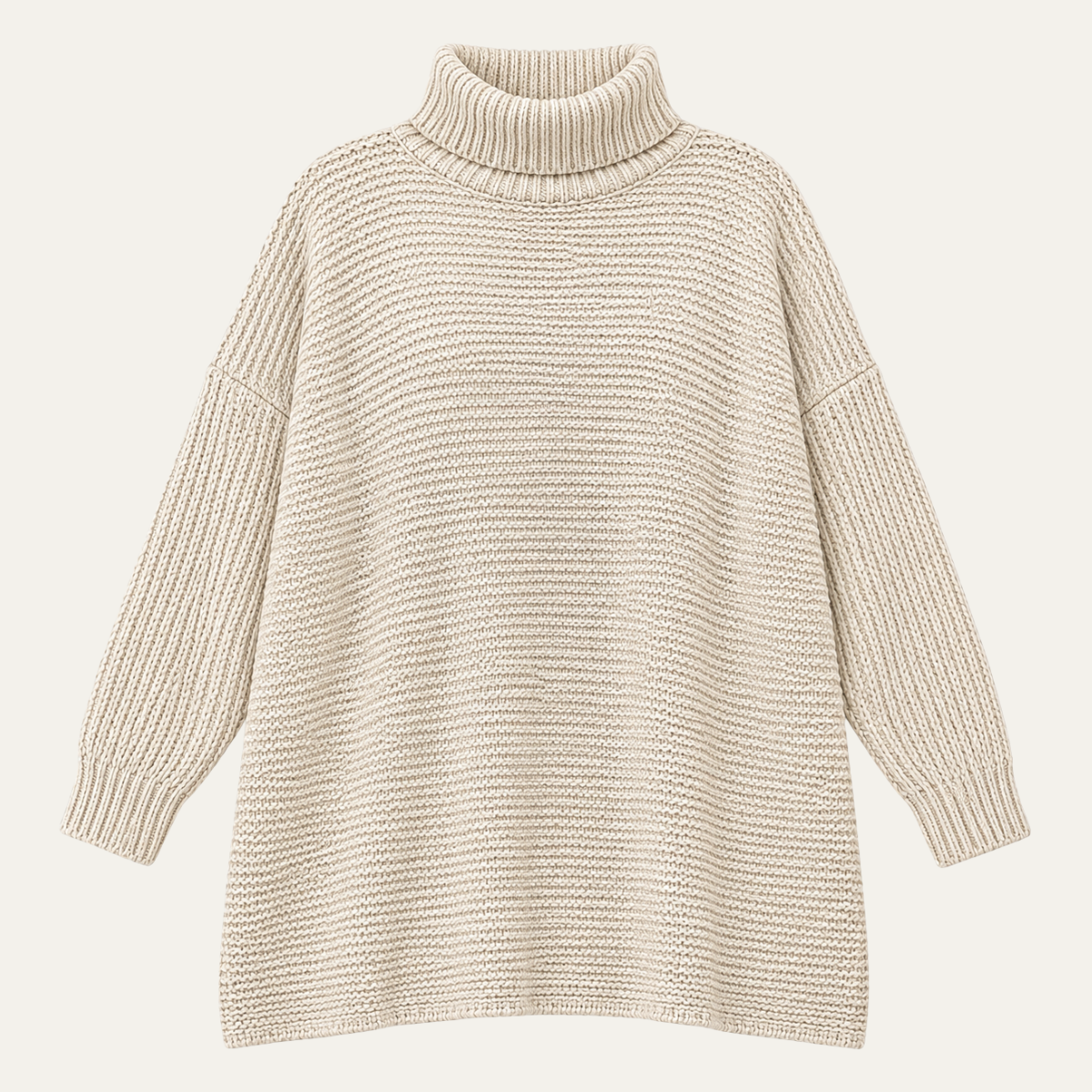 Women's Chunky Knit Dress with Turtleneck