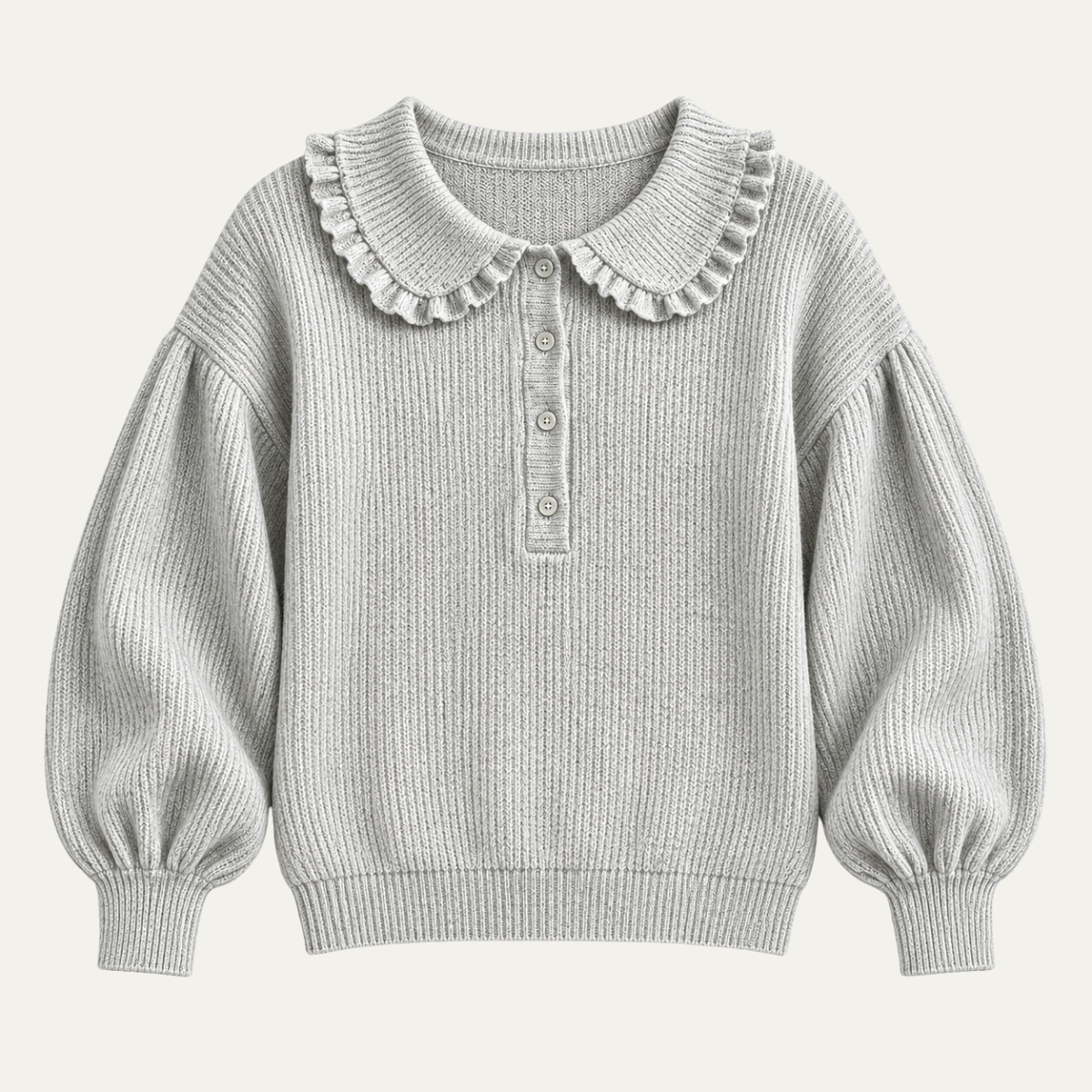 Women's Ribbed Knit Top with Statement Collar