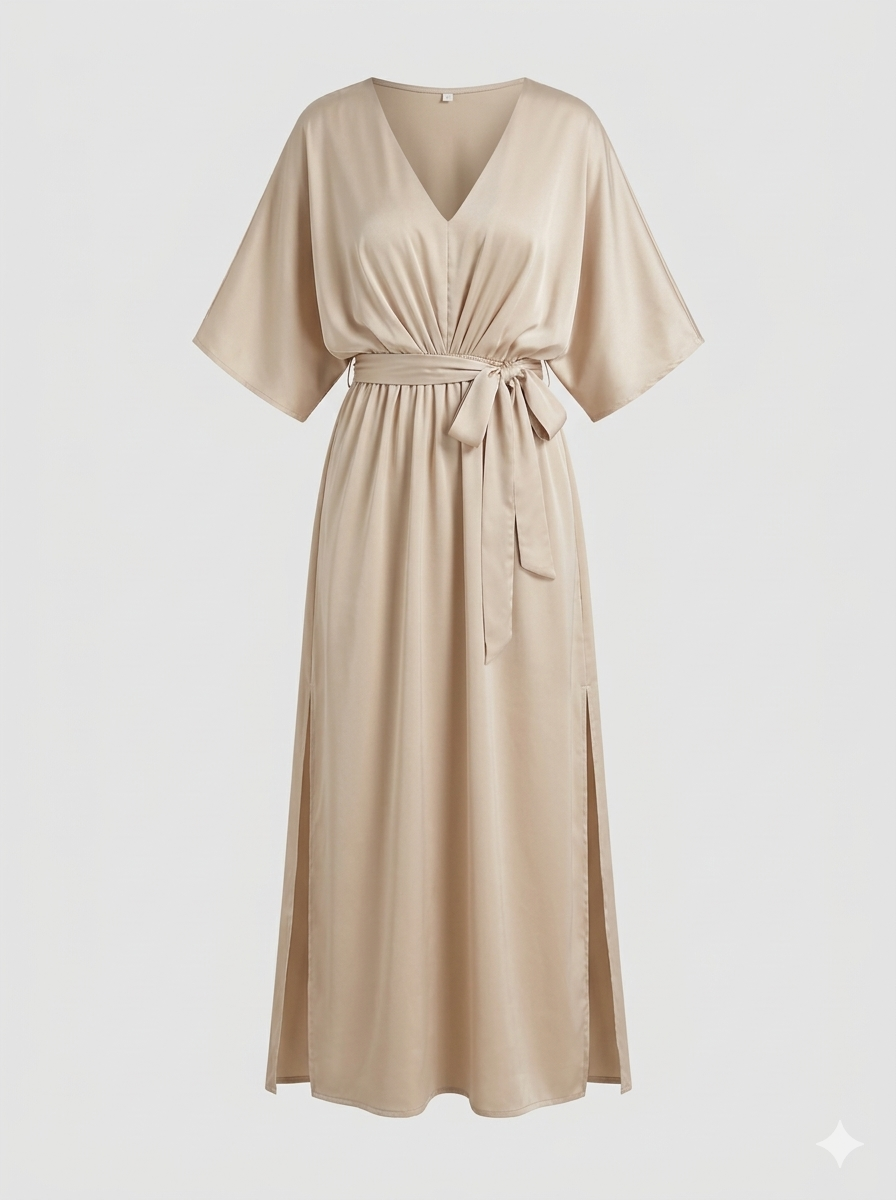 Summer Maxi Dress for Women with V-Neck and Loose Fit