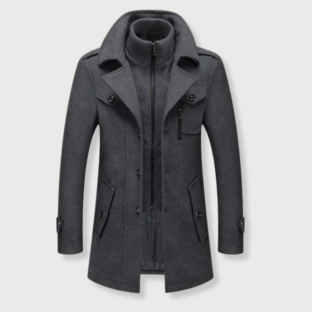 Stylish Men's Wool Coat for Fall and Winter