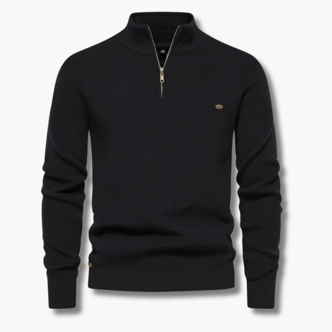 Ronnie | Men's Ribbed Knit Half-Zip Sweater