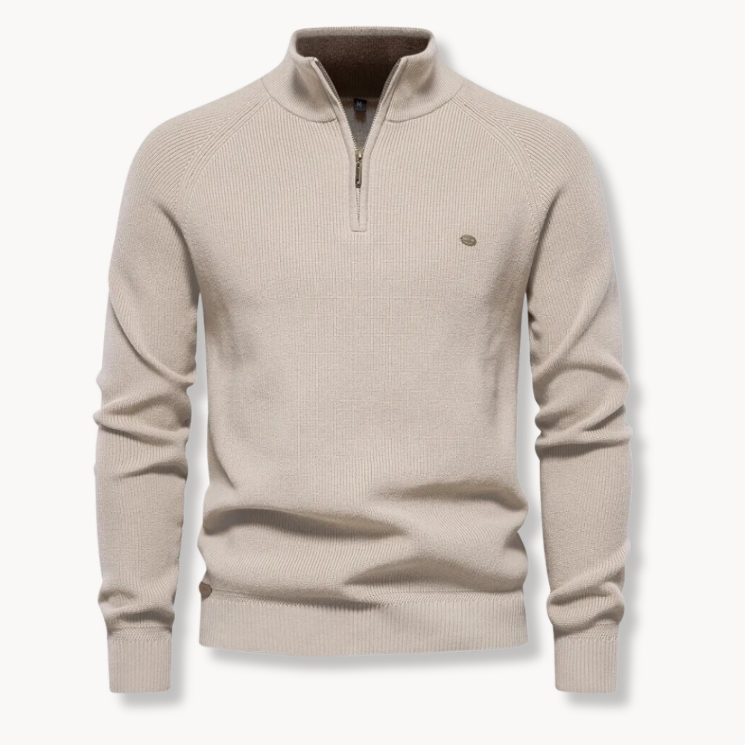 Ronnie | Men's Ribbed Knit Half-Zip Sweater
