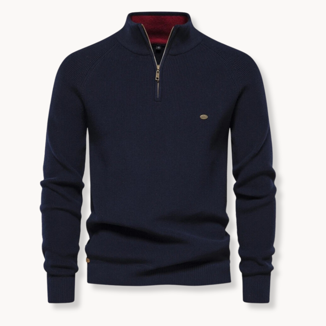 Ronnie | Men's Ribbed Knit Half-Zip Sweater