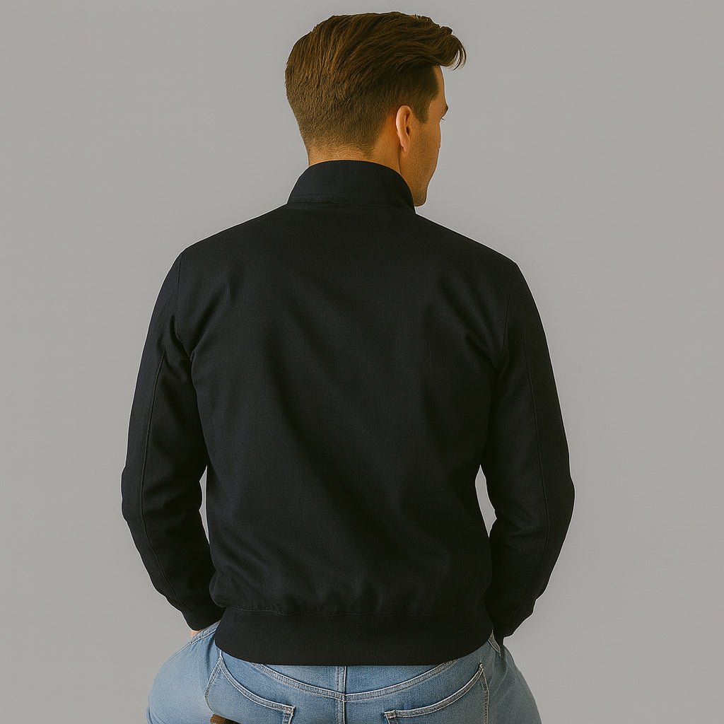 Men's Autumn Harrington Bomber Jacket with Zip