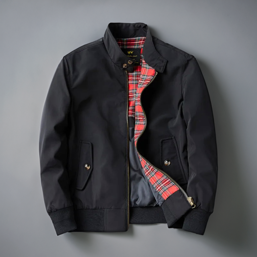 Men's Autumn Harrington Bomber Jacket with Zip