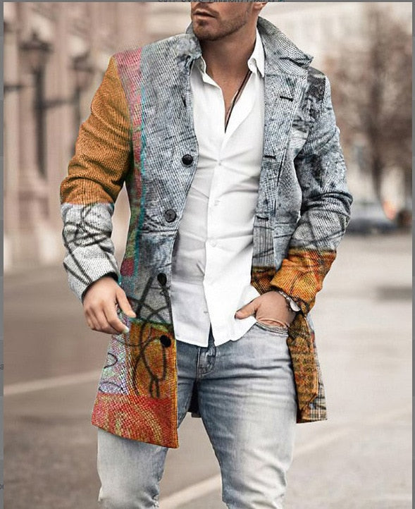 Men's Windproof Single-Breasted Coat - Autumn & Winter Jacket