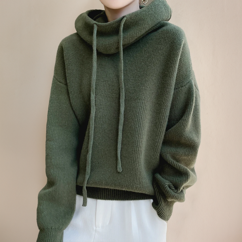Paige | Women's Cozy Knit Cowl Neck Hoodie in Relaxed Fit