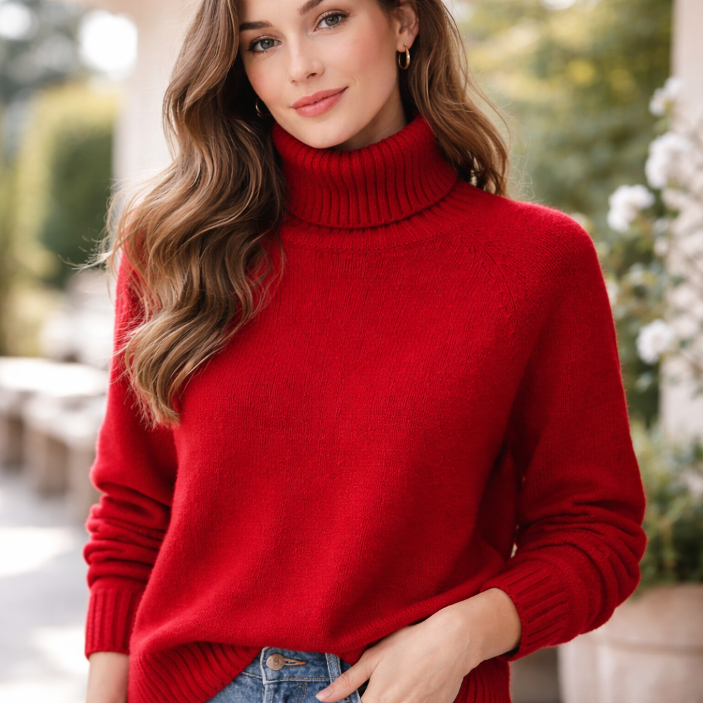 Cozy Women's Merino Wool Turtleneck Sweater