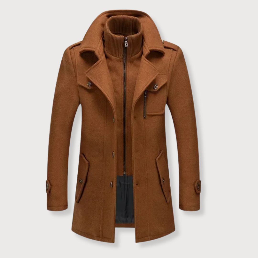 Stylish Men's Wool Coat for Fall and Winter