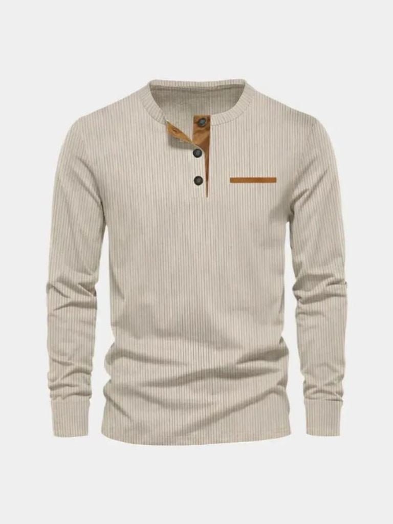 Men's Luxurious Corduroy Long Sleeve Shirt - Stylish and Comfortable Top