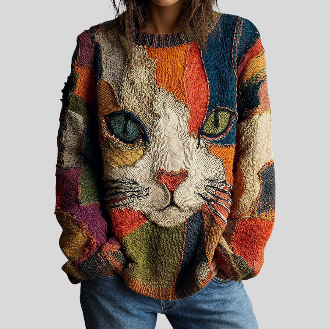 Bohemian-Inspired Women's Cat Graphic Tee