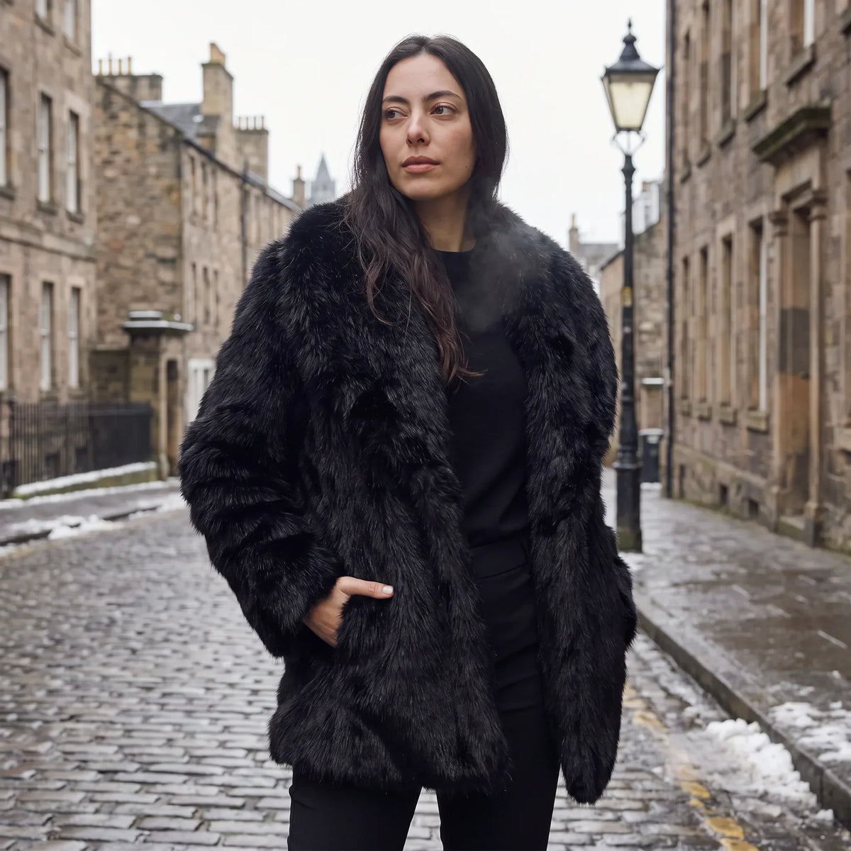 Oversized Women's Faux Fur Coat