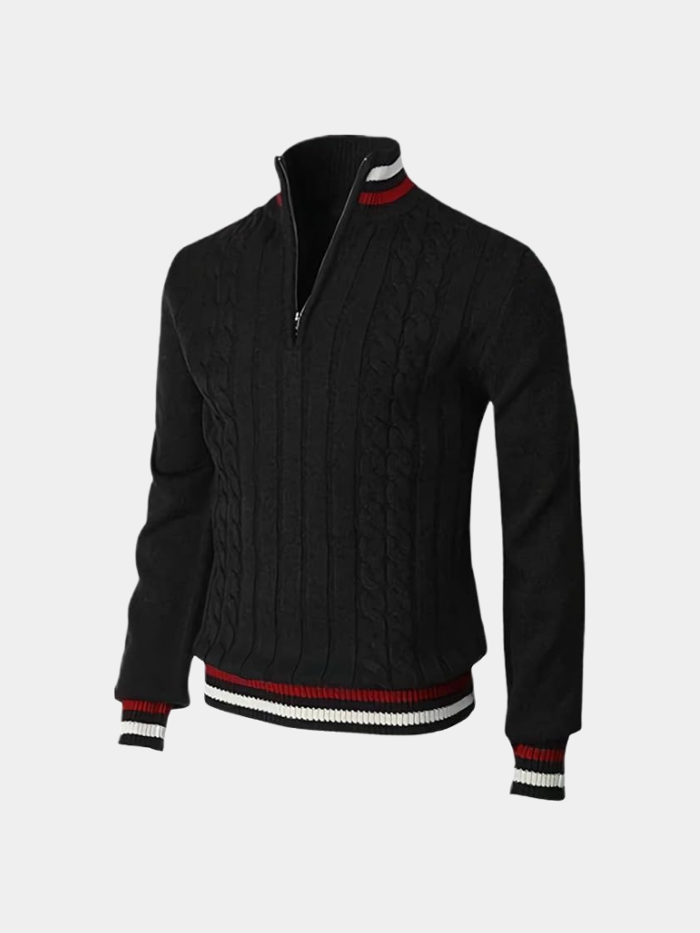 Men's Stylish Half-Zip Turtleneck Pullover