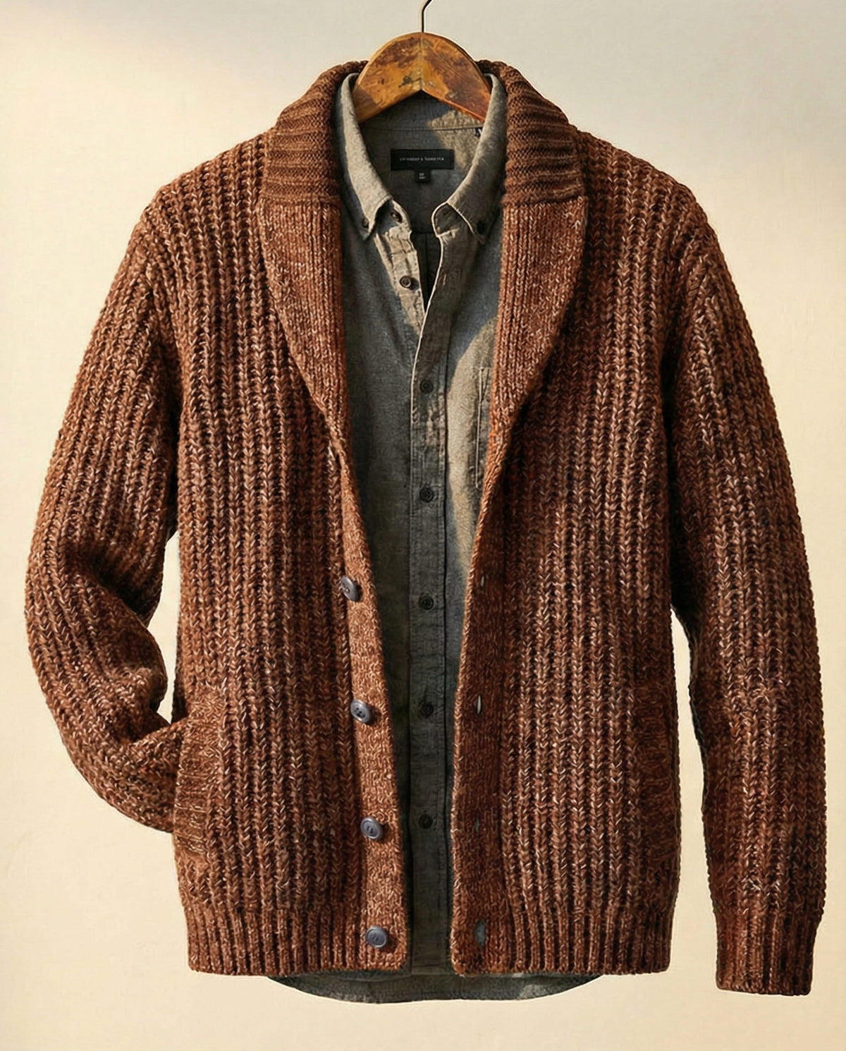 Cozy Sophisticated Men's Wool-Blend Cardigan
