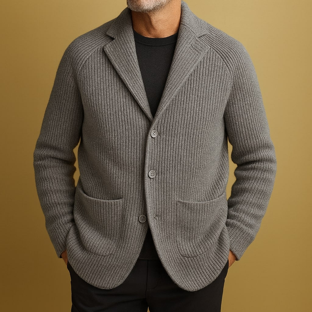 Cozy and Versatile Men's Knit Blazer Cardigan