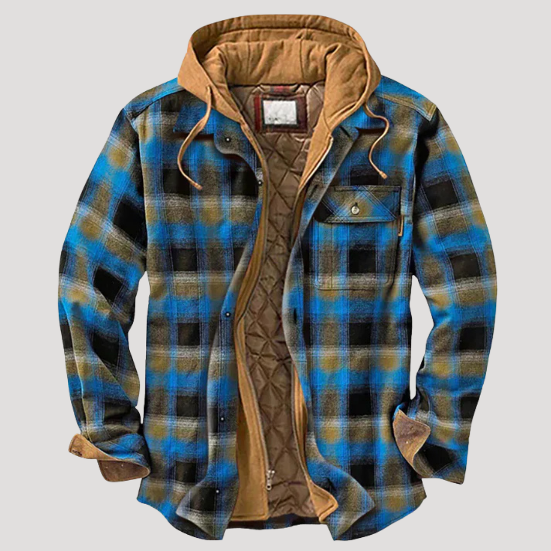 Men's Stylish Plaid Patchwork Jacket - Perfect for Transitional Weather