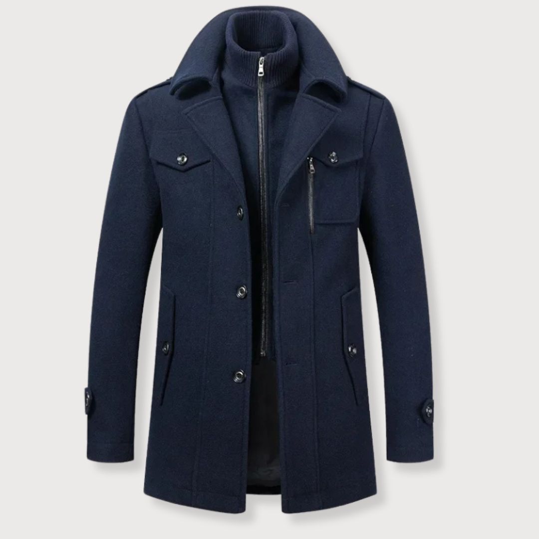 Stylish Men's Wool Coat for Fall and Winter