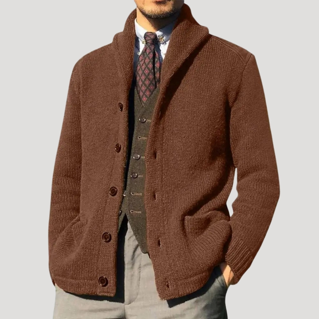 Men's Shawl Collar Wool Cardigan - Stylish Winter Coatigan