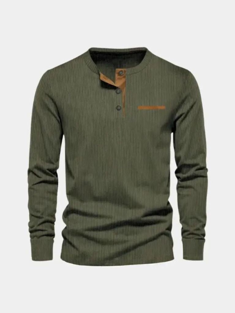 Men's Luxurious Corduroy Long Sleeve Shirt - Stylish and Comfortable Top