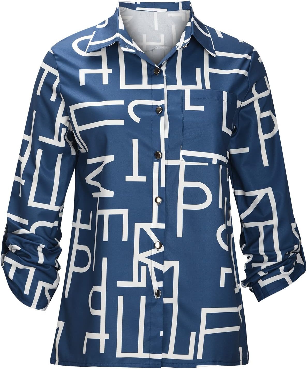 Elegant Printed Long Sleeve Women's Shirt | Flattering Slim Fit