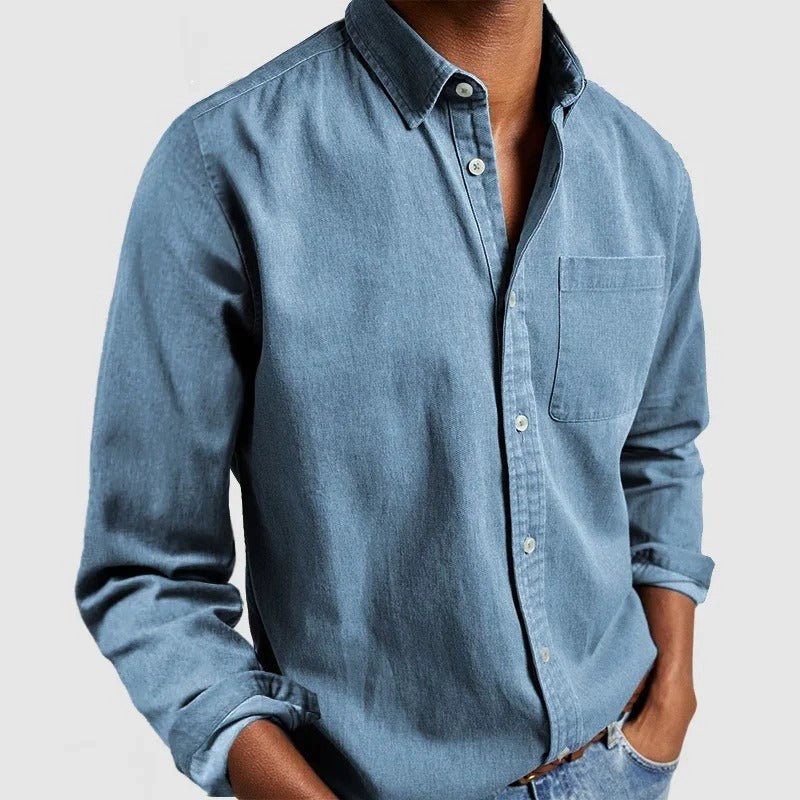Men's Regular Fit Long Sleeve Button-Down Collared Shirt
