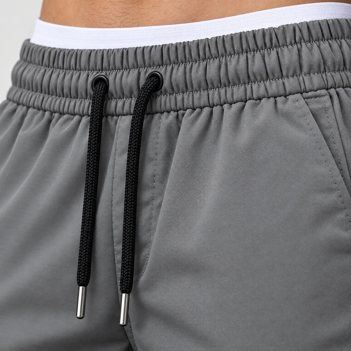 Men's Cargo Trousers with Elastic Waistband and Drawstring