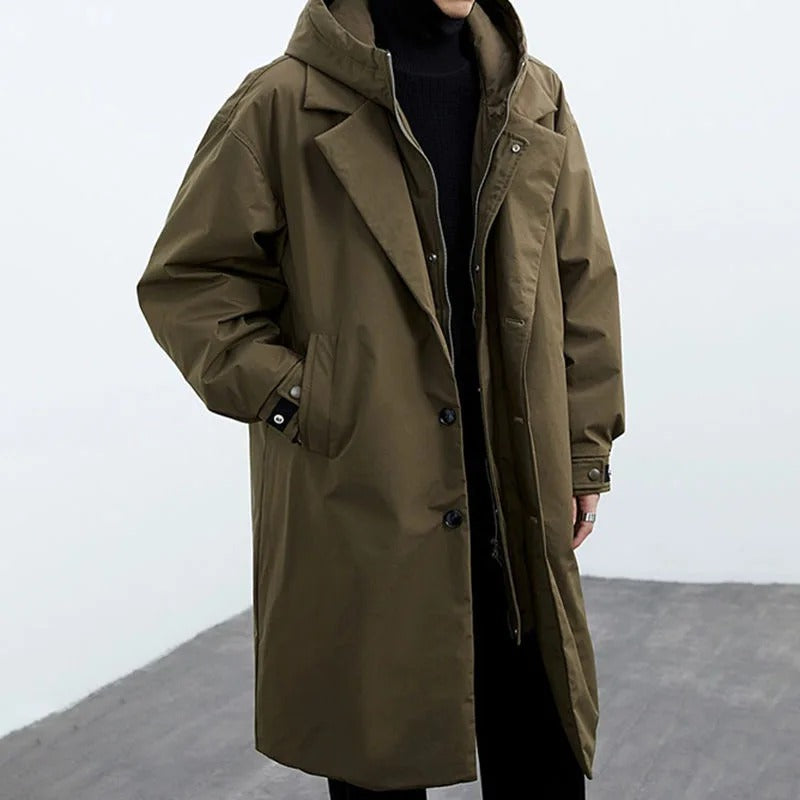 Men's Water-Repellent Puffer Trench Coat | Cozy and Stylish