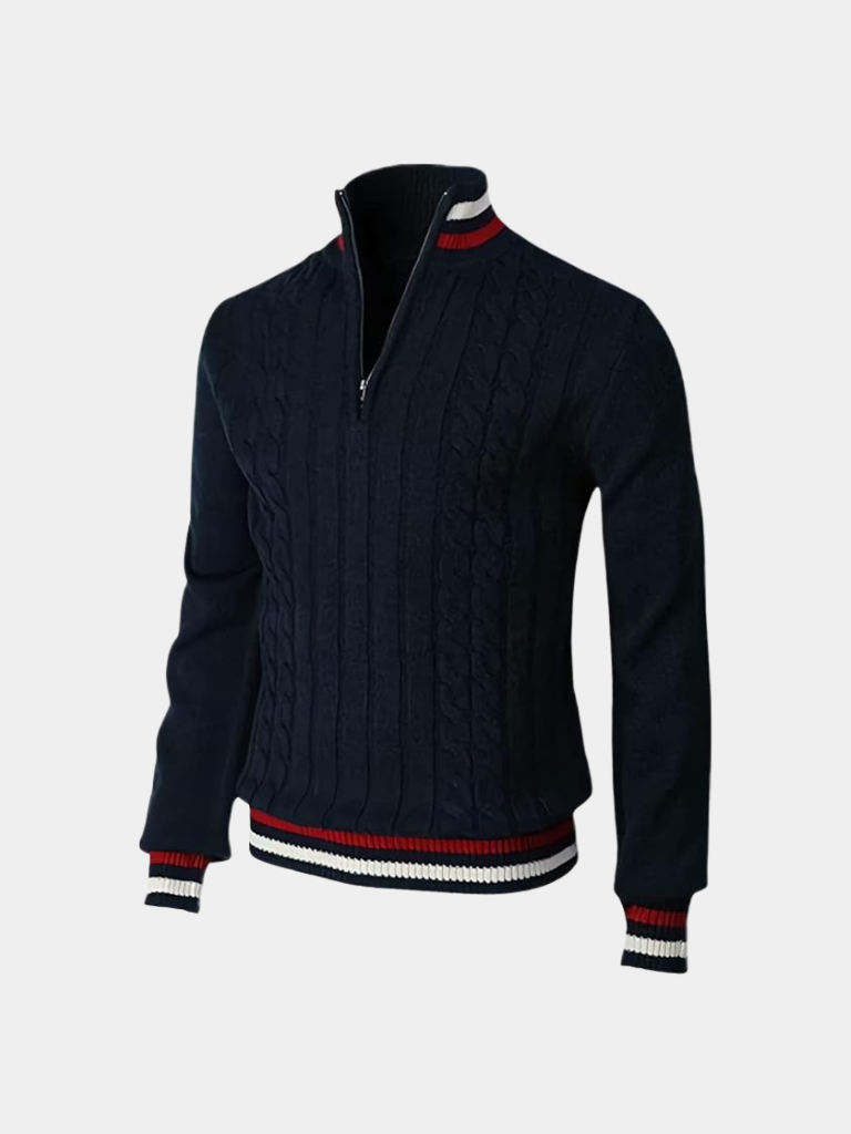 Men's Stylish Half-Zip Turtleneck Pullover