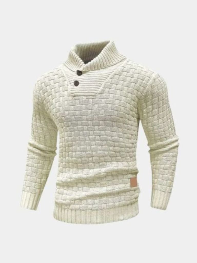 Chic Slim-Fit Knit Sweater for Men - Soft and Sophisticated