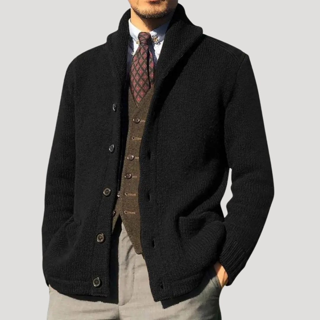 Men's Shawl Collar Wool Cardigan - Stylish Winter Coatigan