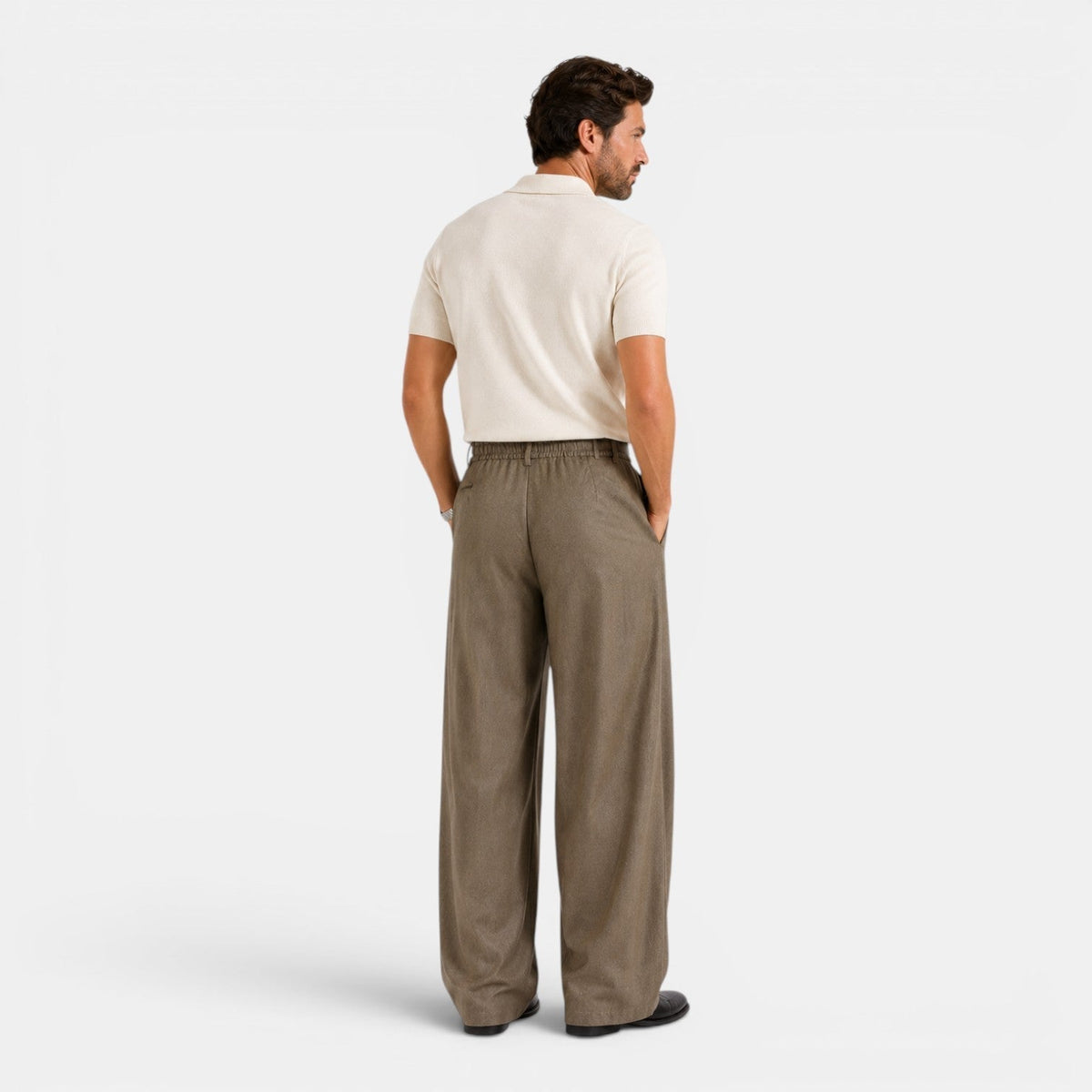 Wide Trousers for Men with Pleats