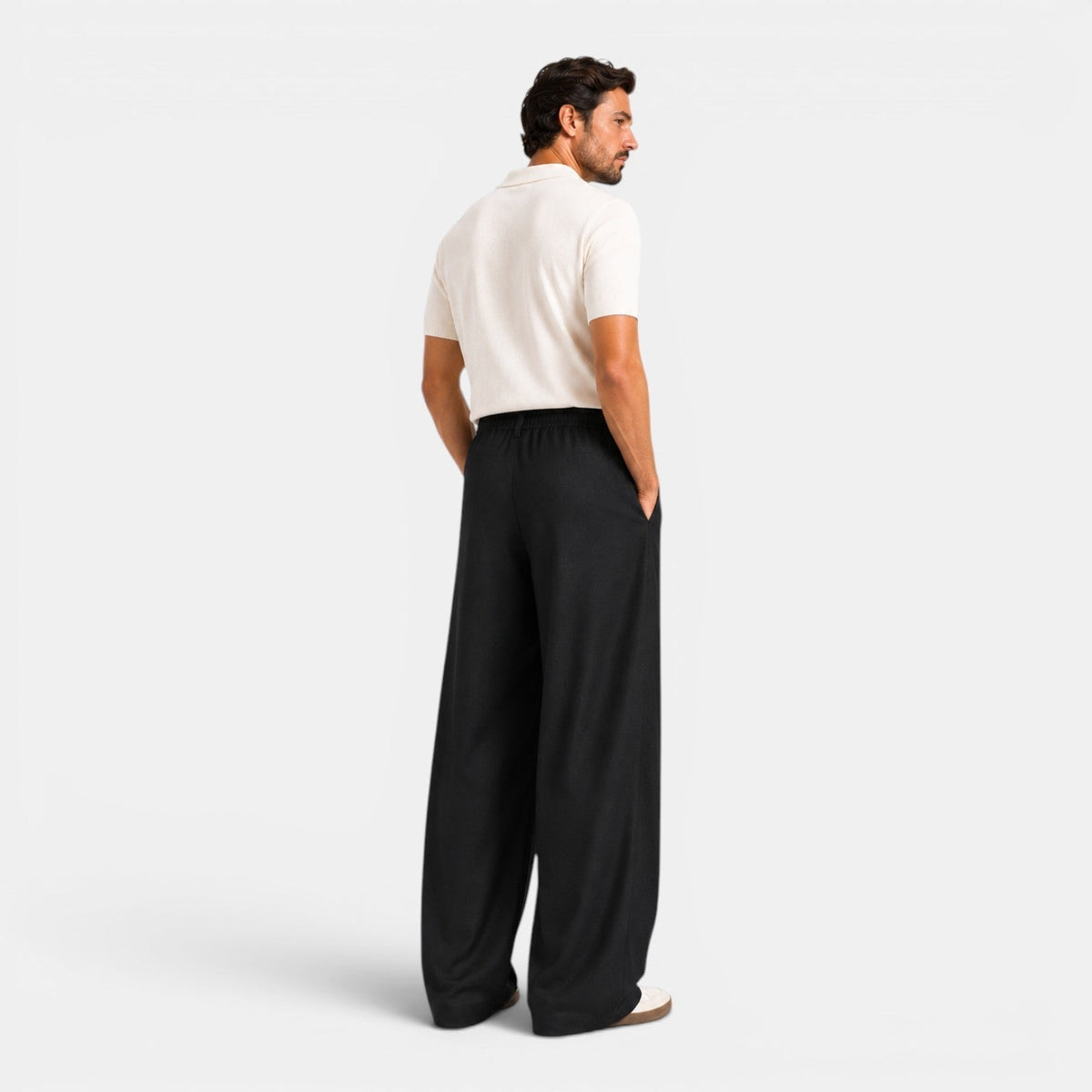 Wide Trousers for Men with Pleats
