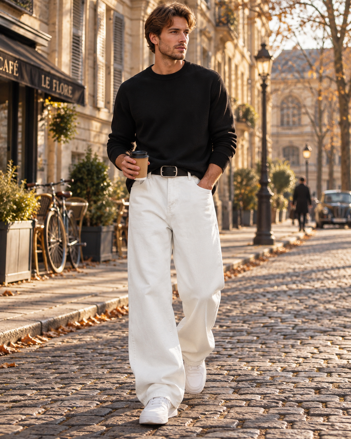 Men's Cedie Jean – Stretch Denim, Loose Fit, Wide Leg with 5 Pockets