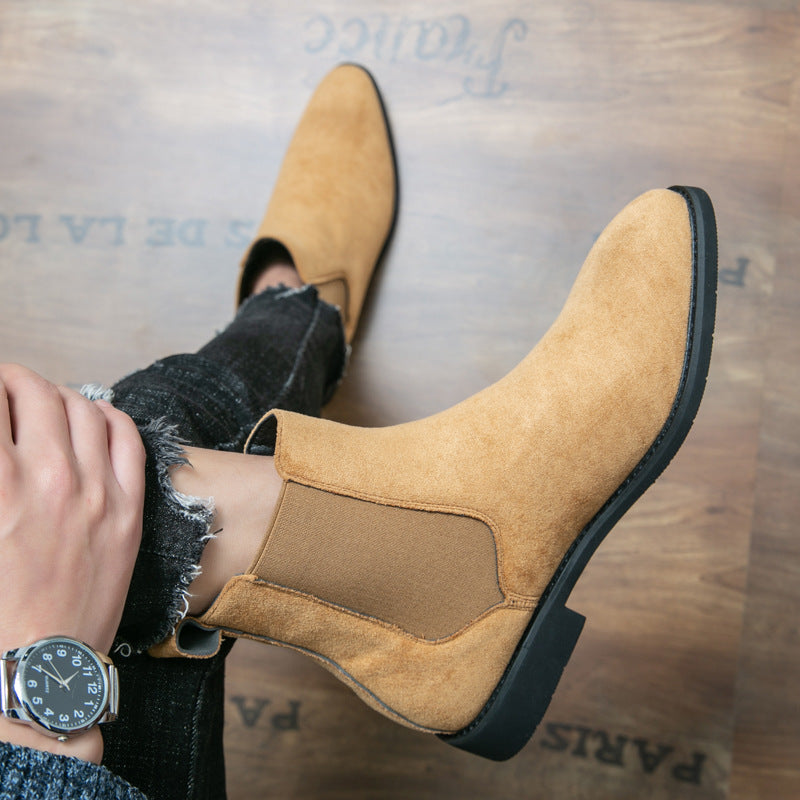 Men's Streamlined Chelsea Ankle Boots with Elastic Gussets