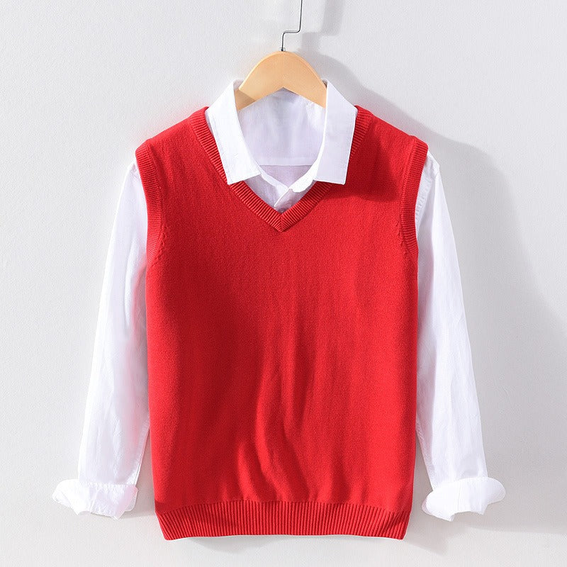 Men's Ribbed V-Neck Sweater Vest