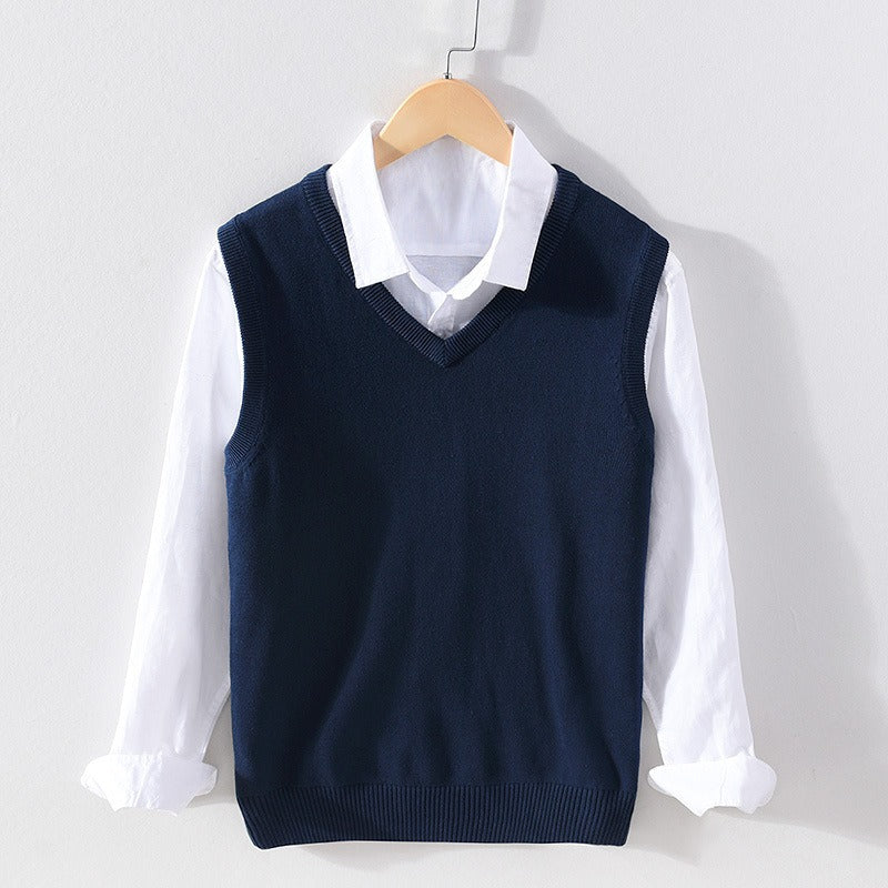 Men's Ribbed V-Neck Sweater Vest