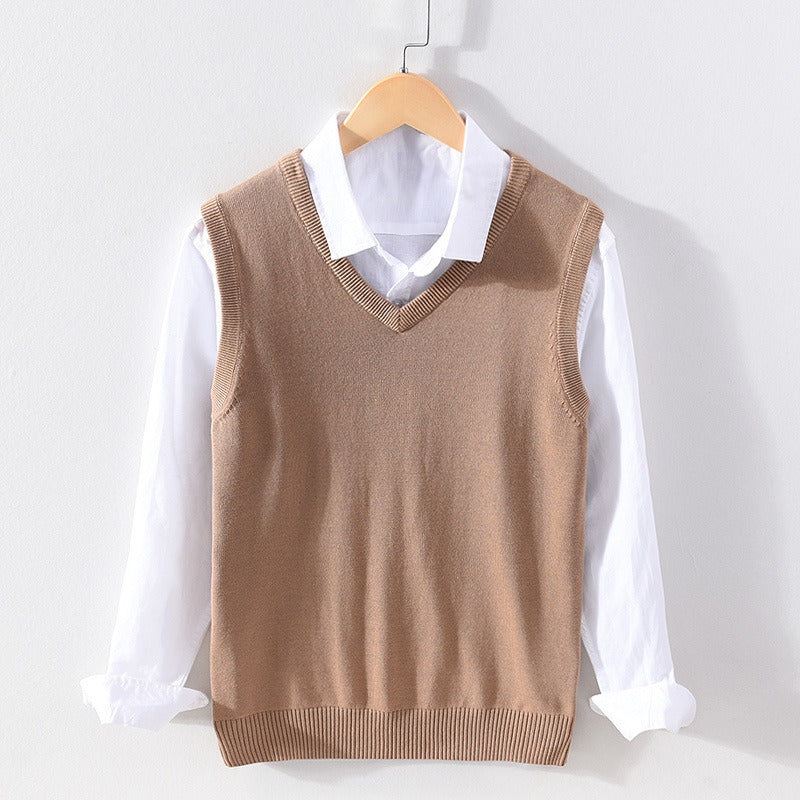 Men's Ribbed V-Neck Sweater Vest