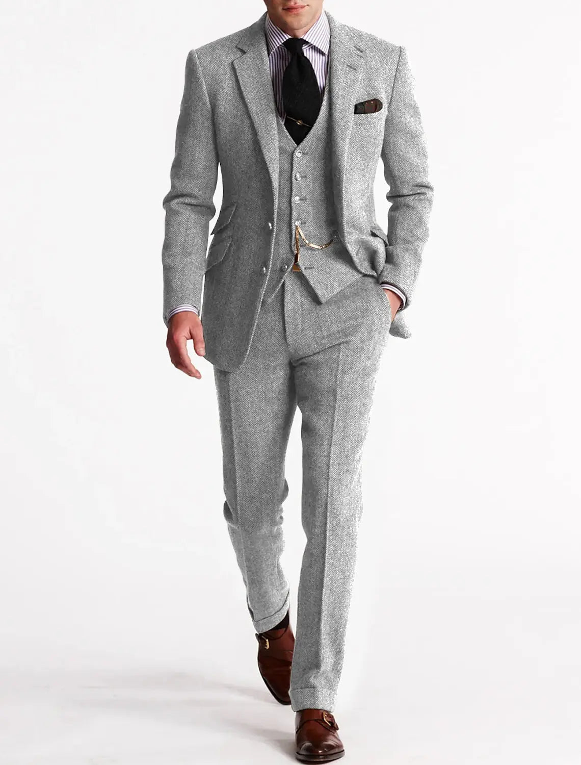 TWEED THREE-PIECE SUIT FOR MEN