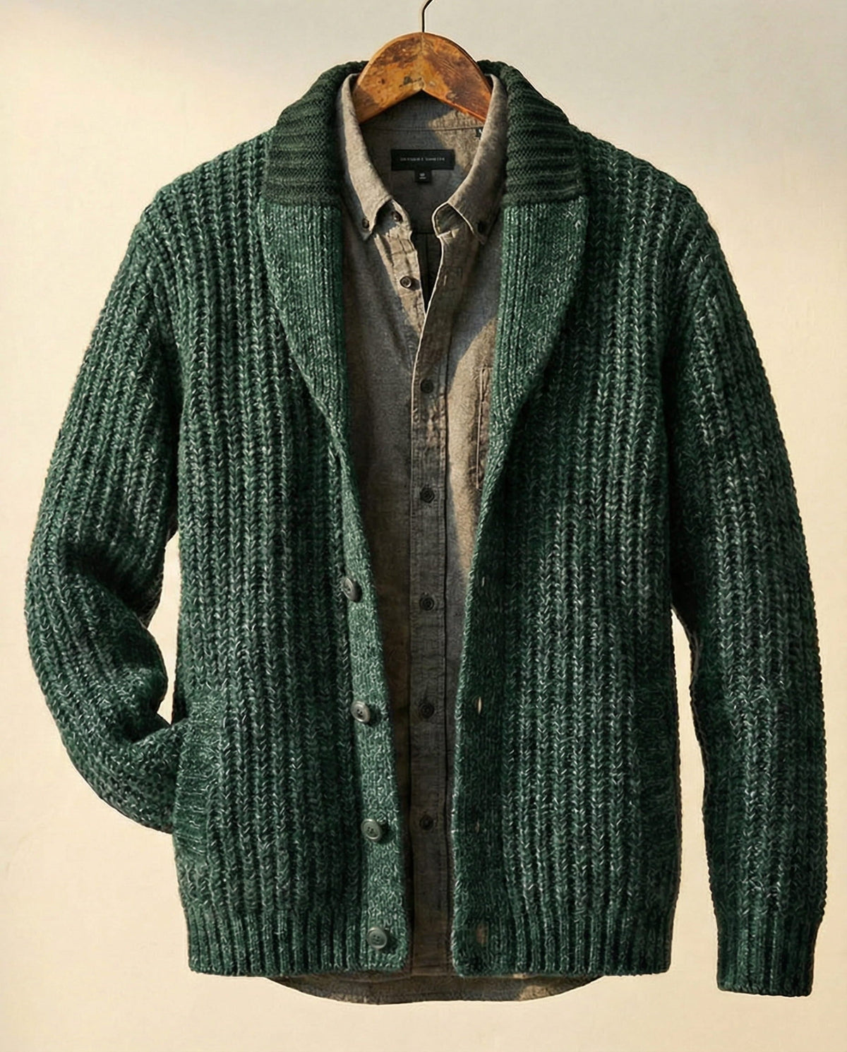 Cozy Sophisticated Men's Wool-Blend Cardigan