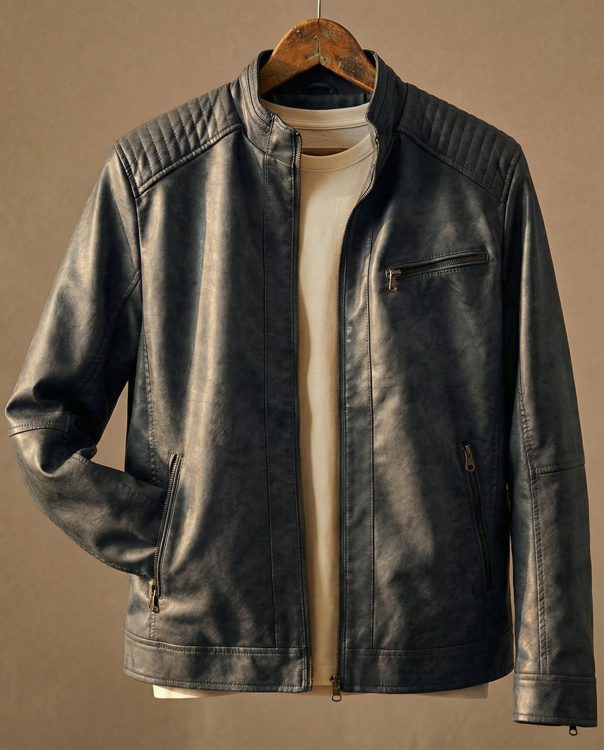 Timeless Men's Leather Jacket with Classic Style