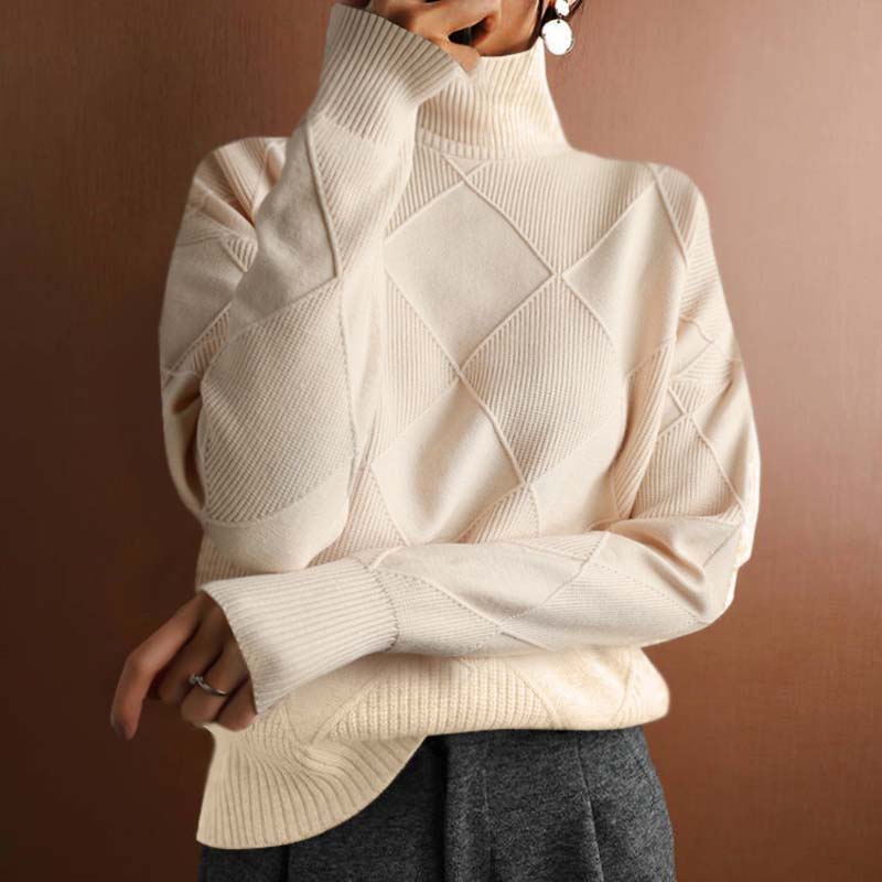 Ladies' Turtleneck with Check Pattern