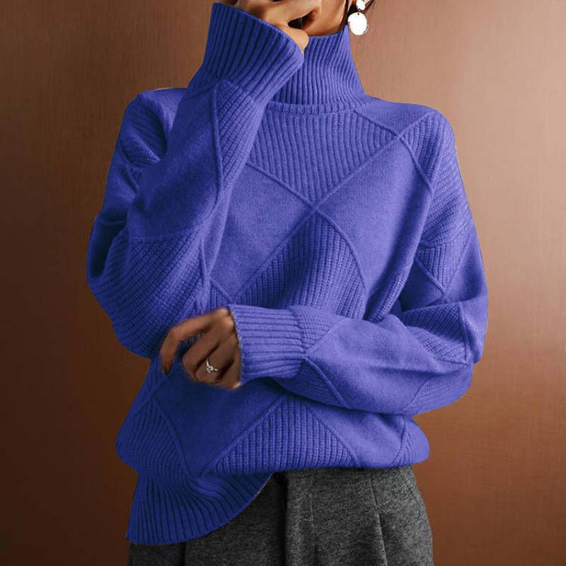 Ladies' Turtleneck with Check Pattern