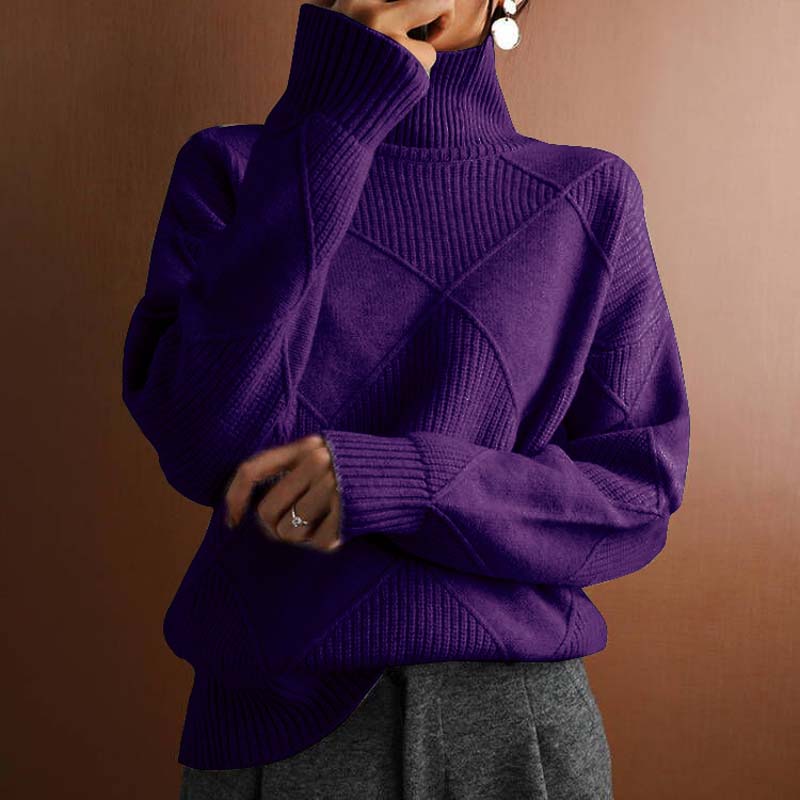 Ladies' Turtleneck with Check Pattern