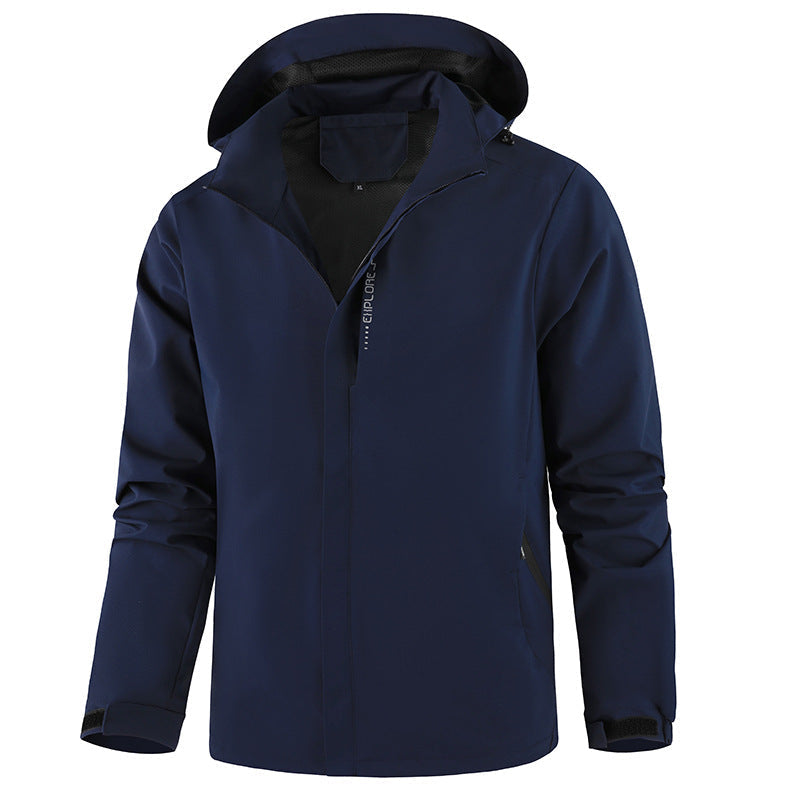 Men's Hooded Lightweight Transitional Jacket with Zipper